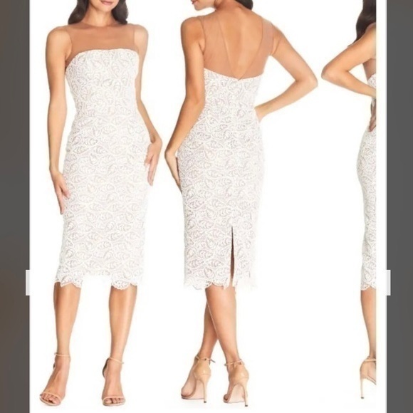 Dress the Population Dresses & Skirts - DRESS THE POPULATION Tegan Bodycon Cocktail Dress in Off White